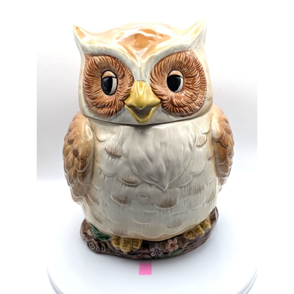 MARY ANN BAKER Owl Cookie Jar Canister OTAGIRI Japan Hand Painted 9in